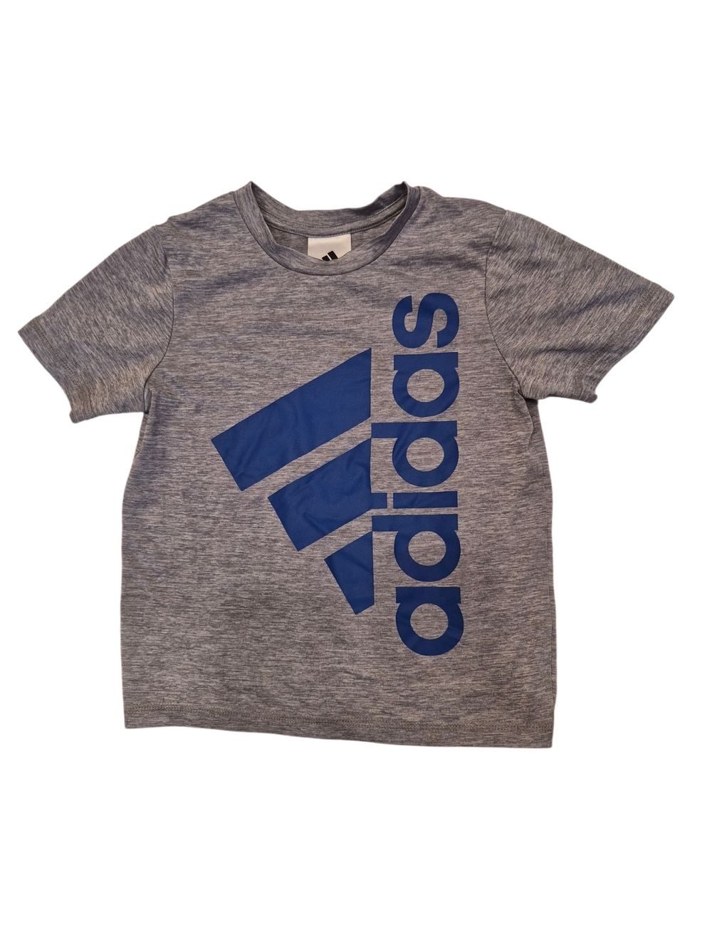 adidas Heather Gray Short Sleeve Tee with Royal Blue Logo